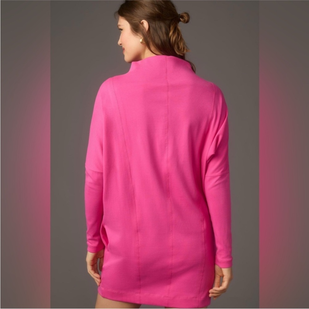 Daily Practice by Anthropologie Long-Sleeve Pink Mock-Neck Knit Mini Dress - Picture 2 of 9